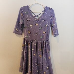 Dot Dot Smile Purple Dress with Unicorns